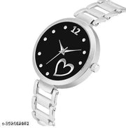 TRENDING MULTI-COLOR ((SILVER BLACK PINK) DIAL ANALOG SILVER STAINLESS STEEL STRAP 3 COMBO WATCH ,