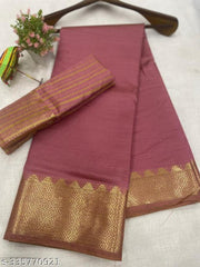 Women's Kanjivaram Soft Assam cotton Silk Banarasi Saree