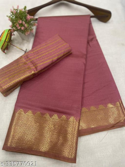 Women's Kanjivaram Soft Assam cotton Silk Banarasi Saree