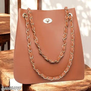 Stylish Women Shoulder Bag with Golden Handle