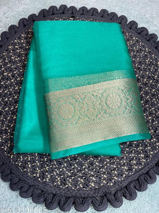 Beautiful Plane Organza Saree (Gala)