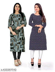 Polyster/Crepe fabric-KURTI COMBO