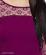 Casual American Crepe and Round Neck 3/4 Legnth Sleeve Wine Kurti (45"inches)