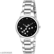 BOLUN Bolun Black Star Dial Metal Silver Belt Girls watch