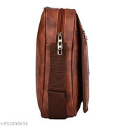 Stylish PU Leather Sling Cross Body Travel Office Business Messenger One Side Shoulder Bag for Men Women