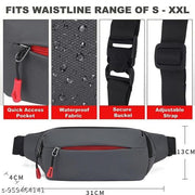 Waist Bag - Grey (Water-Resistant Premium Waist Bag)