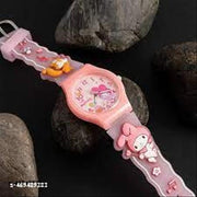 KIDS GIRLS FABLOUS STYLISH MODERN PRETTY PINK ANALOG WATCH(1PCS)