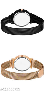 Queen Dial Magnetic Belt Combo Women's and Girl's Watches Pack of 2