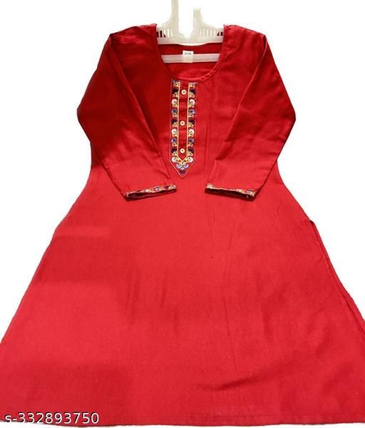 woolen embroidery kurti.