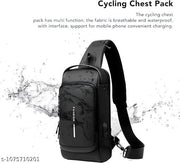 Sling Bag For Men CrossBody Backpack For Men Women, Anti-Theft Chest Bag With USB Charging Port,Messenger Bags Waterproof Casual Shoulder Bag Travel Hiking(Multicolor)