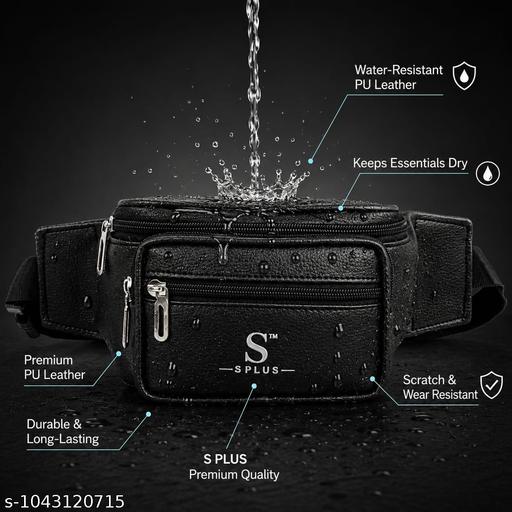 Waist Bag for Men Side Bag for Travel, Sports Waterproof & Adjustable Belt Pouch Fanny Waist Bag