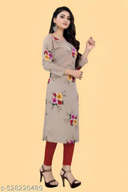 Women's and Girls Crepe Aline Straight kurti new arrival