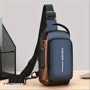 Anti-Theft Waterproof Chest Bag with USB Charging Port & Combination Lock - Casual Shoulder Backpack for Travel, Biking & Office