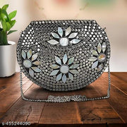 Shakuntala Textiles  Bridal Women's Antique Brass Purse Ethnic Handmade Metal Clutch Bag, party formal silver bag