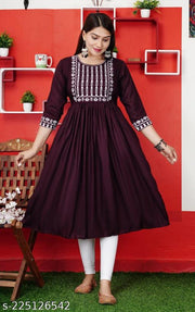 New Trendy Printed Hand work Gaithering Anarkali kurta