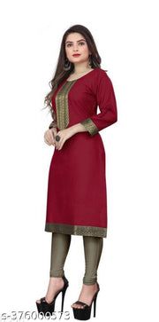 Stylelist Lace Border straight kurti for women and girls