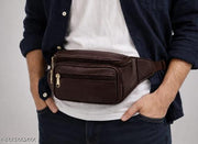 Men's Leather Waist Bag | Stylish Sling Bag for Travel,  & Daily Use | Multiple Pockets