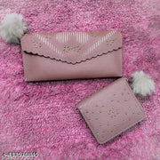 Perfect combo of long clutch wallet with small wallet for women and girls
