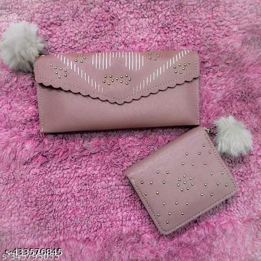 Perfect combo of long clutch wallet with small wallet for women and girls