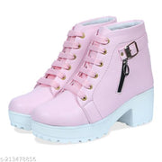 Trendy, Trending and Stylist Boot for Girls Latest Stylish High Heel Long Ankle Synthetic Leather Zipper Boots for Women/Girls/Ladies