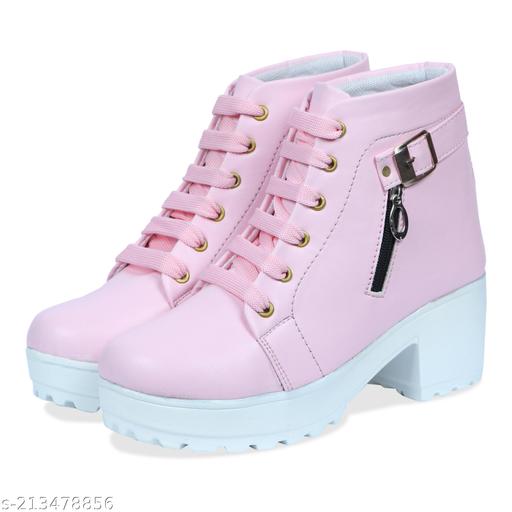 Trendy, Trending and Stylist Boot for Girls Latest Stylish High Heel Long Ankle Synthetic Leather Zipper Boots for Women/Girls/Ladies