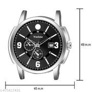 Silver Stainless Chain Black Dial Date Funvtion Men’s & Boy’s Analog Watch