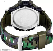 Stylish Men's And Kids  Sports Army Green  Design LED Digital Wristwatches. Not Smart Watch, Waterproof Lightly