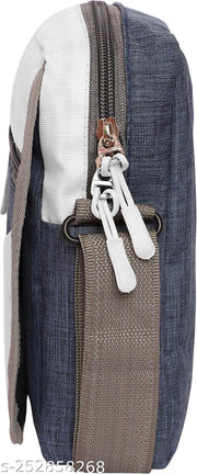 ZNW ENT GREY/WHITE SLING BODY CROSS BAG TIRCCHA CUT