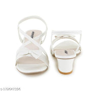 White solid medium heel for women and girls casual and party wear sandal and very light weight heel new latest design heel for every wear and every look is shine (White)