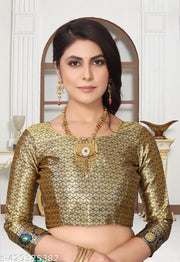 cotton silk jacquard with blouse