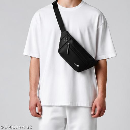 Waist Bag Men & Women Side Pouch for Travel & Sports Waterproof Adjustable Strap Waist Bag  (Black)