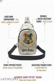 SPOCCO | HARRY POTER Kids Chest Bag Cartoon Print Bag for Kids One Side Shoulder Bag, Cross Body Bag for Kids, Travel Chest Bag, Sling Bag, Crossbody Chest Sling Bag, Gift for Boys Girls, crossbody bag perfect for travel, picnics, or playdates.