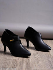 Shoetopia Pointed Toe Black Pumps For Women & Girls