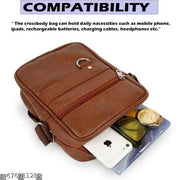 DAFOLIO Stylish PU Synthetic Leather Men's Sling Bag Cross Body Travel Office Business messenger