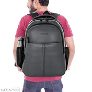 ZERUS Grey Flexi-Pro PU Leather Backpack Stylish 35L School Bag Backpack For men & Women
