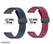 NEW DESIGN MAGNETIC BUCKLE STRAP . 22 MM SILICON STRAP FOR SMART WATCH. SMART WATCH STRAP COMBO PACK OF 2. STYLISH STRAP FOR WATCH