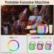 NTS Rechargeable Karaoke Mic with Speaker | Wireless Mini Portable Bluetooth Mic with RGB LED Lights | Singing Musical Toy & Birthday Gift for Kids, Boys, Girls & Adults