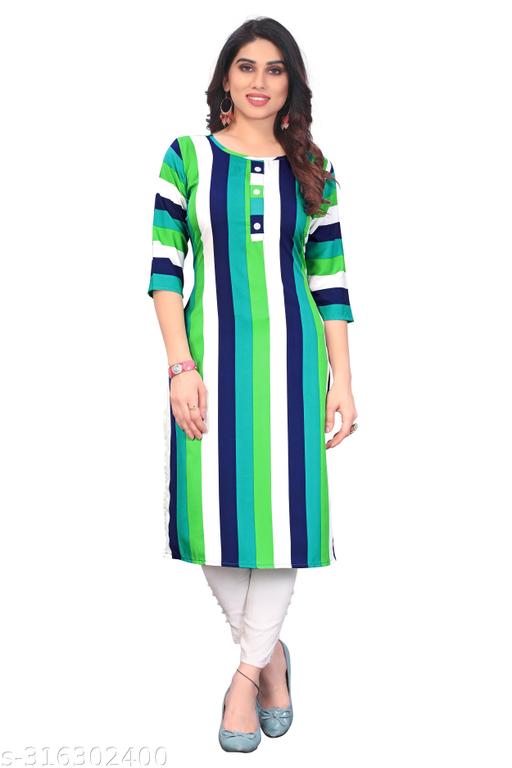 Women Printed Crepe Straight Kurti