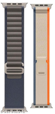 Trail Loop Alpine Loop Straps Compatible with Watch 49mm 45mm 44mm 42mm, Adjustable Velcro Premium Strap for iWatch Ultra & Ultra 2 Series SE 8 7 6 5 4 3 2 1. (Only 2 Pcs Trail Loop Strap, Watch NOT Included) Alpine Blue Trail White Combo Pack of 2