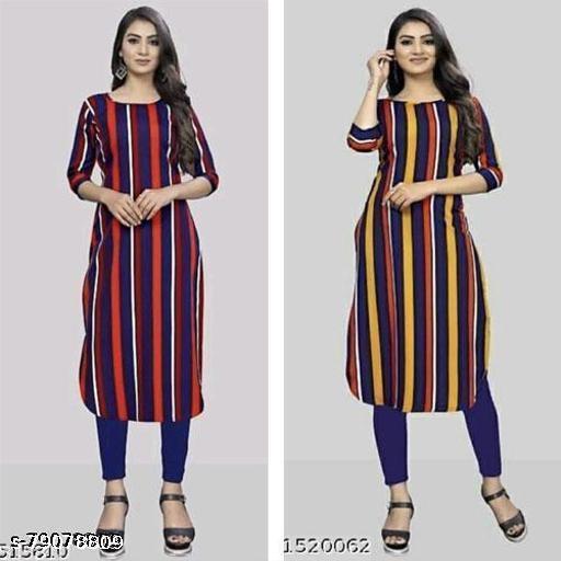 Polyster/Crepe fabric-plain linen kurtis APPLE CUT