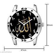 Red Robin Analogue ISLAMIC Allah Design Round Black Dial Latest Fashion AVO SIL STEEL Strap Stylish Wrist Watch for Men and Boys, Pack of 1