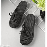 Formic Women's Trendy Flexible Rubber Sandal Slippers | Comfortable Lace-Up Daily Wear Flat Sliders for Girls