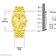 Legacy Series Original Gold Plated Day and Date Functioning | Stylish Chain | Quartz Analog Watch for Boys/ Men