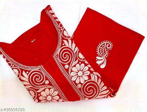 Cotton Kurti Lucknowi Computer Embroidery for women