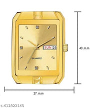 Golden Dial Gold Strap Analogue Waterproof Quartz Gold Plated Day & Date Functioning Watch for Boys & Men
