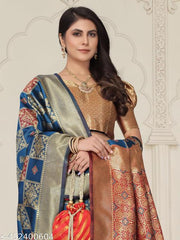 jacquard patola saree with brocade blouse