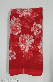 Heavy Georgette Saree New Rose Pattern Launching Printed Desing  With Running Blouse And Full Hand Wash