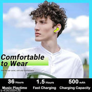 Bluetooth Earpod, True Wireless Bluetooth Headphone, TWS Earphone, TWS Headphone, bluetooth headset, Transparent Design, Sweat Proof, 10mm HD Drivers - Green