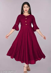 Ultra Fashion Women's Solid Flared Kurti
