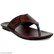 Foot fighter men slippers and flip flops synthetic material with Pu sole Color Brown